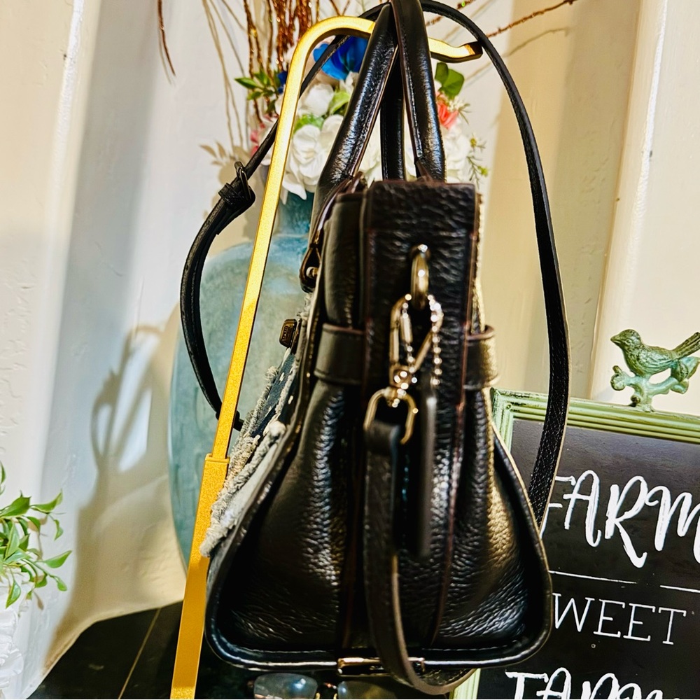 Coach 2016 Swagger 27 Canyon Quilt Denim Patchwork 2-way bag Pebble Leather-NWOT - Picture 13 of 16